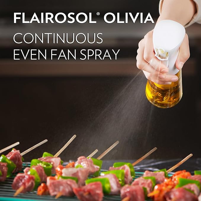 OLIVIA 130ml and 200ml Glass Oil Sprayer for Cooking, Continuous Spray with Portion Control
