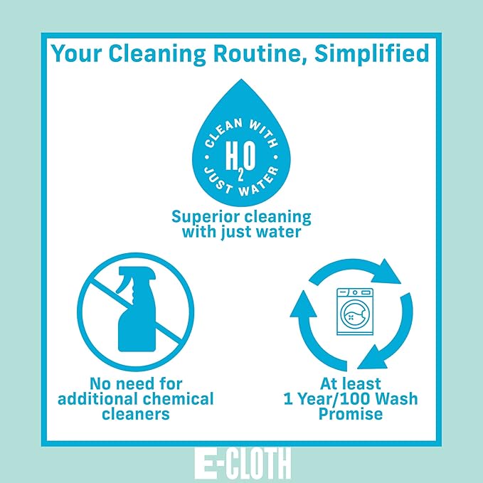 E-Cloth Deep Clean Mop Head, Microfiber Mop Head Replacement for Floor Cleaning, Great for Hardwood, Laminate, Tile and Stone Flooring, Washable and Reusable, 100 Wash Guarantee, 2 Pack