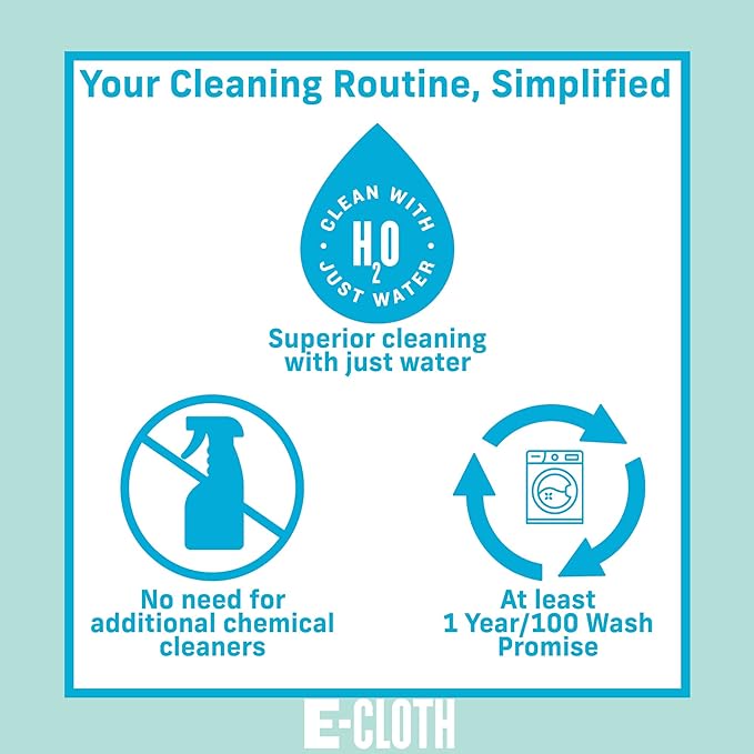 E-Cloth 4-Pack Deep Clean Mop Head, Microfiber Mop Replacement Head, Perfect Floor Cleaner for Hardwood, Laminate, Tile and Stone Flooring, Washable and Reusable, 100 Wash Promise
