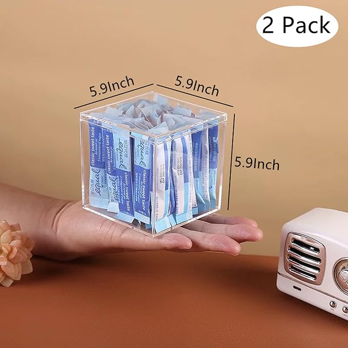 Acrylic Box Clear Display Boxes with Lids Acrylic Square Cube Decorative Boxes Jewelry Storage Box for Birthday Valentine's Day Party Favor Candy Pill and Tiny Jewelry