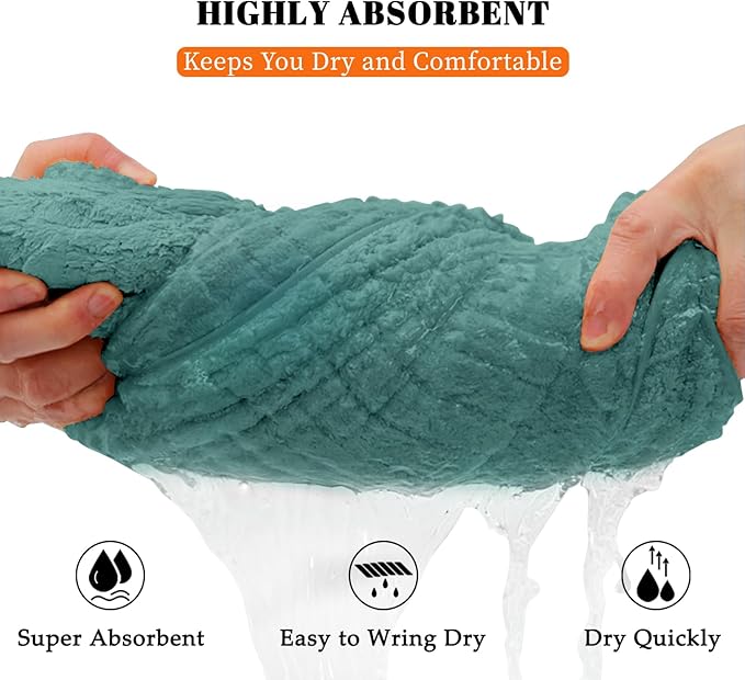 Bath Towels Set of 4 Extra Large 35 x 70 Inches,Luxury Thick High Absorbent and Quick Dry Bath Sheet,Ultra Soft Microfiber,Bathroom,Beach,Yoga,Sport,SPA,Fitness (Teal Green)