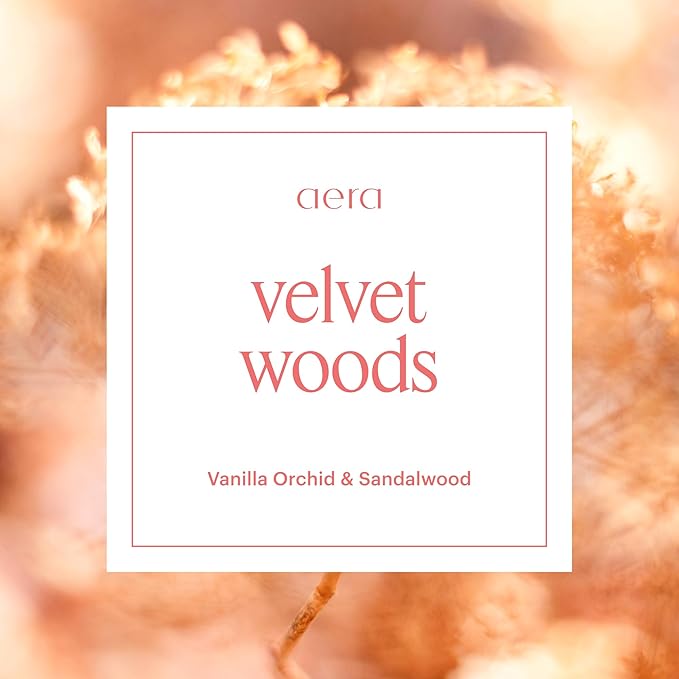 Aera Mini Velvet Woods – Smart Home Fragrance Capsule Refill – Notes of Vanilla Orchid, Nutmeg & Sandalwood – Woody Fresh Essential Oil Scent – Capsule Size Fits Aera Mini Diffuser