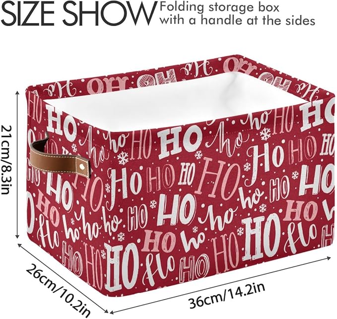 Christmas Rectangular Storage Basket Organizer Bin Shelf Baskets For Clothes Gifts For Home Office Dorm