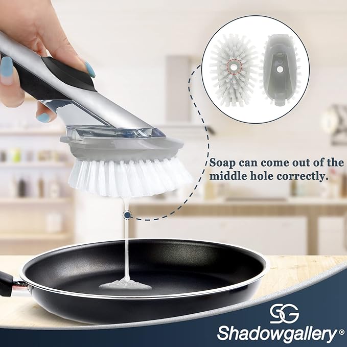 Palm Brush Refills for OXO (New Generation) - 1 Count, White, Plastic/Nylon Bristles, Plastic Handle, Dish & Utensils