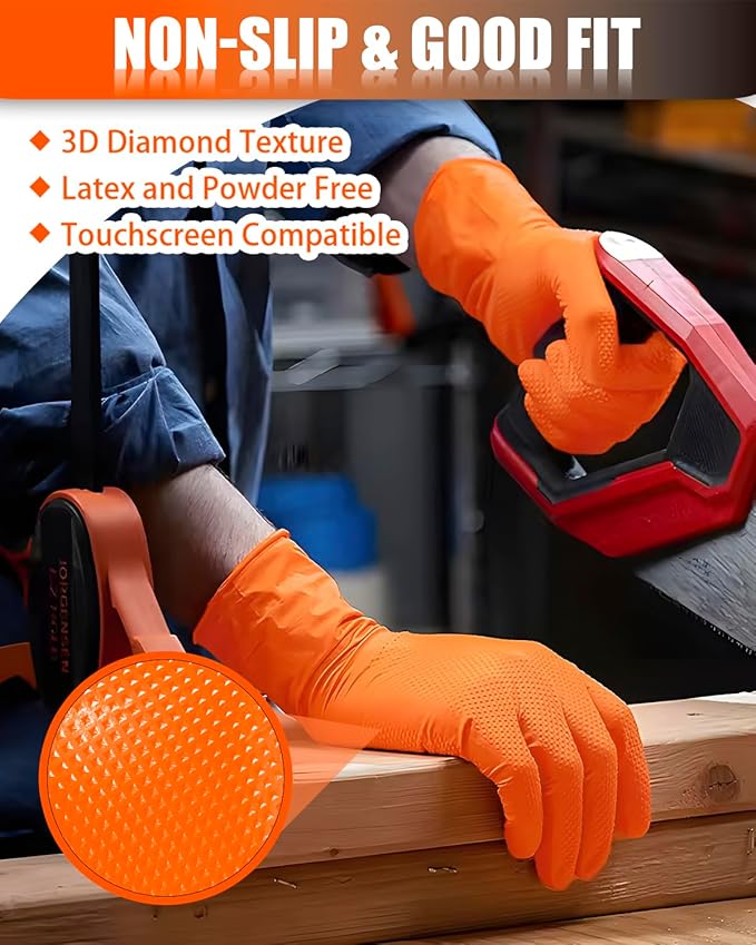 10 Mil Nitrile Gloves Disposable Heavy Duty Rubber Chemical Resistance Gloves for Mechanic