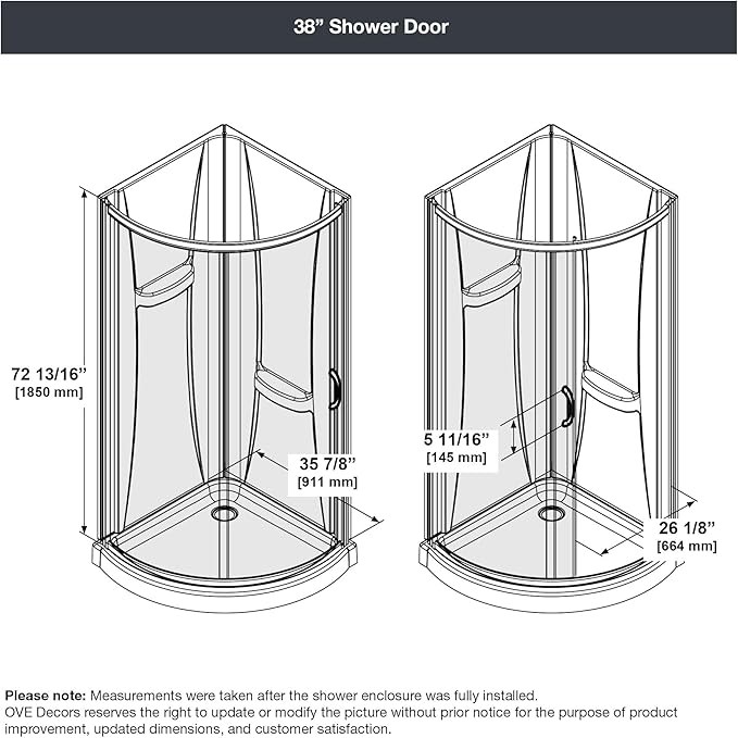 OVE Decors Breeze 38 in. Corner Shower Clear Sliding Door with Walls and Base in Black Finish