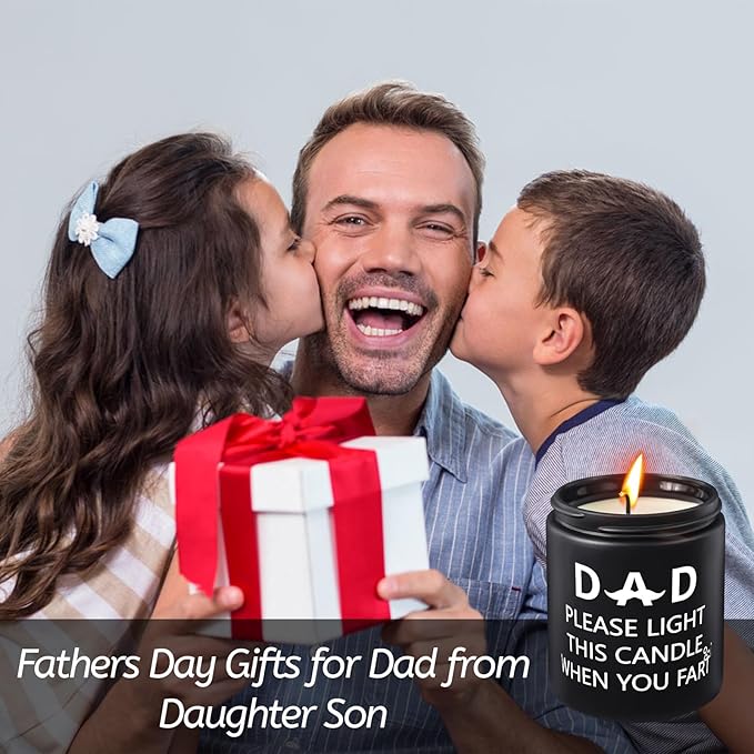 Birthday Gifts for Men Dad, Gifts for Dad Who Wants Nothing, Funny Birthday Gift for Fathers Stepdad Adoptive Father Stocking Stuffers, 7oz Sandalwood Scented Candles