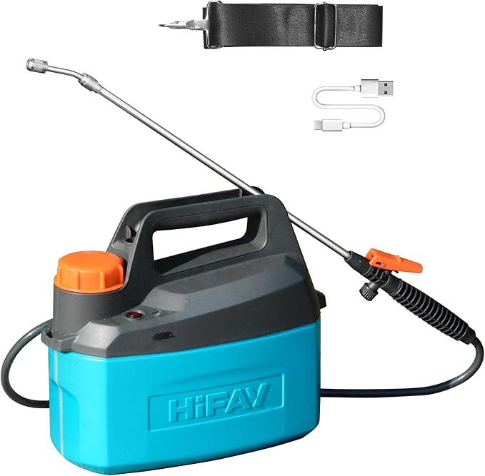 ES4 Electric Sprayer 1 Gallon Built-in 4000mAh Rechargeable Battery, Copper-Nickel Spray Nozzle Makes The Spray More Delicate, The Telescopic Spray Rod Can Reach Further