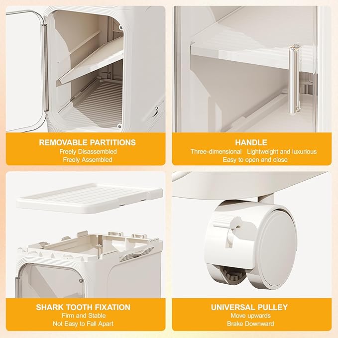 Slim Tall Bathroom Cabinet, Narrow Bathroom Organizer with Doors and Shelves, Movable Skinny Organization for Small Spaces (Beige, 50"x13.39"x8.27")