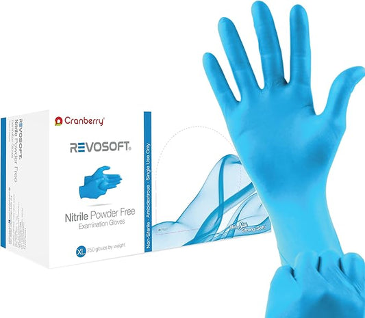 Cranberry CR3275 RevoSoft Nitrile Powder Free Exam Gloves, Disposable, 2.8 mil,
