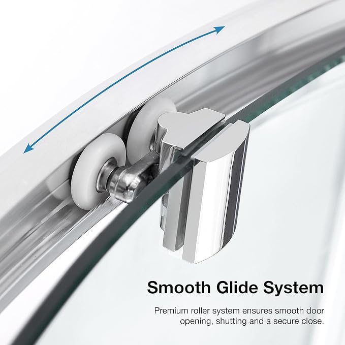 OVE Decors Breeze 36 in. Corner Shower Clear Sliding Door with Base in Chrome Finish