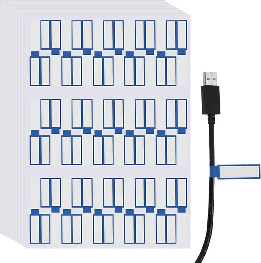 uxcell 300 Pcs Cable Labels, Waterproof Wire Cord Labels Tags, Cord Organizer Management Tags for Charger Cable Organizer Wire Markers Printer, Blue
