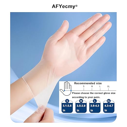 Clear Vinyl Gloves, Powder-Free & Latex-Free, Disposable Clear Gloves, Cleaning Gloves,5 Mil, 100 Count, Small