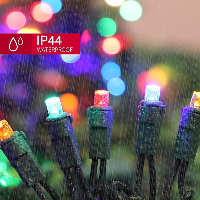 LAMPHOME Multi-Colored Christmas Mini String Lights, 60 LED Waterproof Fairy Tree Lights Plug in, Connectable Christmas Decorations for Indoor Outdoor Easter Patio Holiday Theme Party Yard House