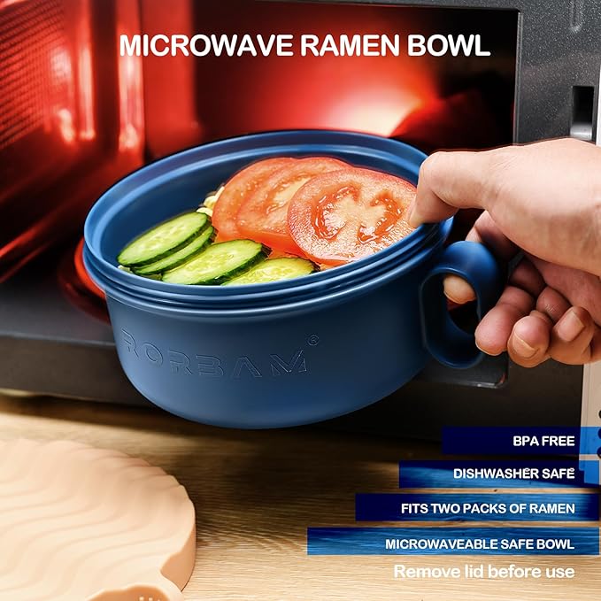 Ramen Cooker,Microwave Ramen Bowl,Ramen Noodle Bowl 48 oz, College Dorm Room Essentials for Girls for Boys, Apartment Essentials, BPA-Free. (pink)