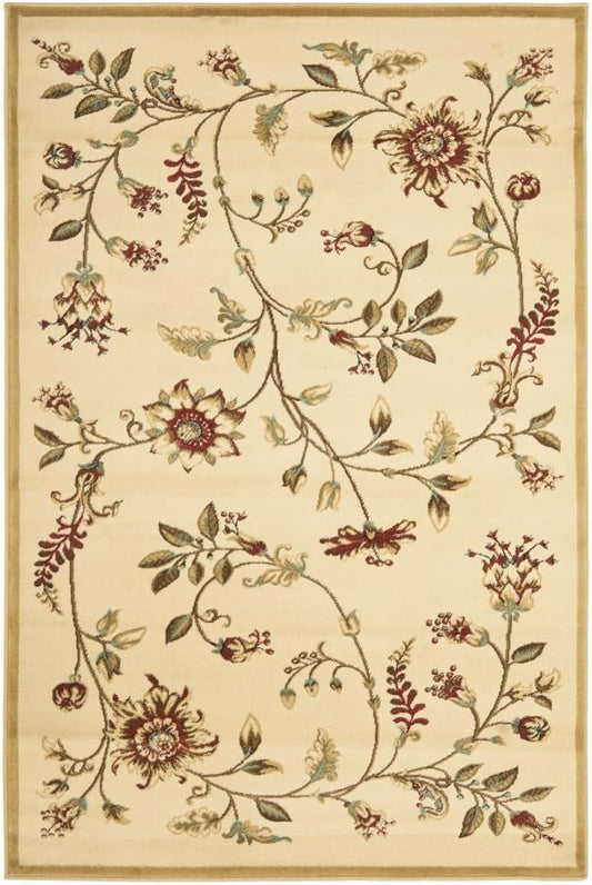 Safavieh LNH552 Lyndhurst Collection Traditional Oriental Round Area Rug Ivory/Multi/5' 3''L x 3' 3''W/Small Rectangle