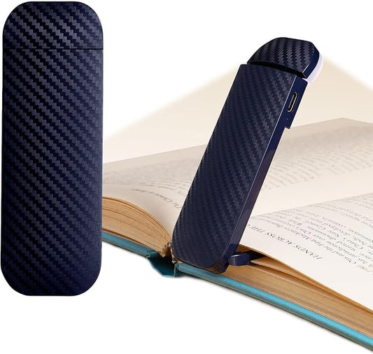 Book Reading Light, Rechargeable Clip on Booklight, Eye Caring 3 Color Temperatures & 5 Brightness Levels, Night Use for Bed, Long Lasting, Reading at Night in Bed, Deep Blue
