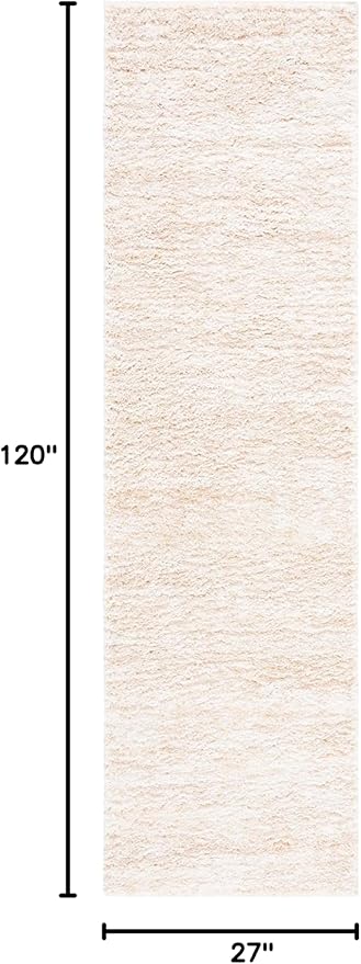 SAFAVIEH Berber Shag Collection Runner Rug - 2'3" x 10', Ivory & Beige, Non-Shedding & Easy to Clean, Plush Thick Pile, Ideal for Bedroom, Hallway, Foyer, Entryway (BER563A)