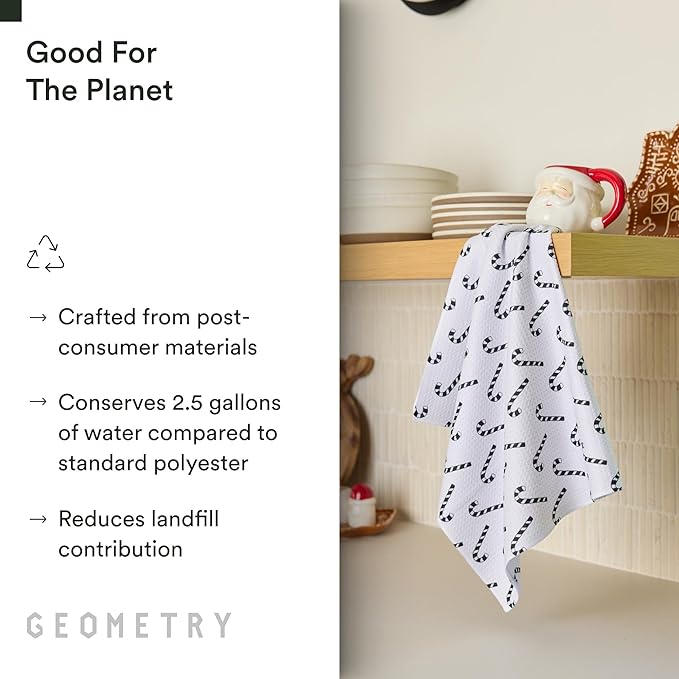 Christmas Kitchen Towels - Quick Dry Microfiber Cloth Dish Towels for Kitchen Drying - Premium Quick Dry Towel - Peppermint Pop