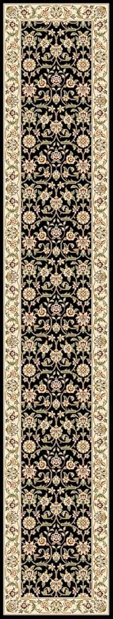 SAFAVIEH Lyndhurst Collection Runner Rug - 2'3" x 12', Black & Ivory, Traditional Oriental Design, Non-Shedding & Easy Care, Ideal for High Traffic Areas in Living Room, Bedroom (LNH316B)