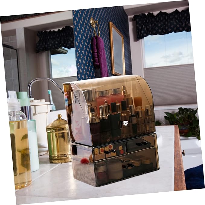 Acrylic Cosmetic Storage Box Lid Organizer for Makeup Jewelry and Accessories Thickened Material for Neat and Tidy Vanity Use