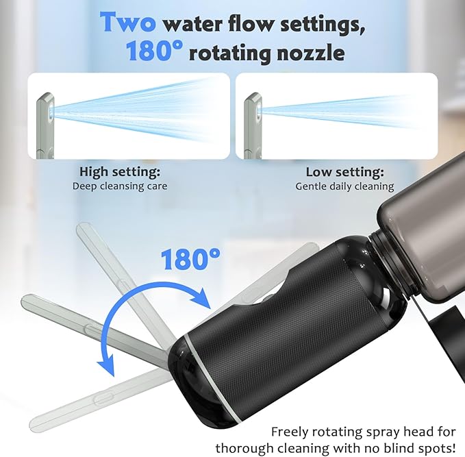 Portable Bidet for Travel,IPX6 Waterproof Electric Travel Bidet Sprayer with Two Water Bottles, Rechargeable High Pressure Handheld Bidets Perfect for Personal Hygiene Cleaning
