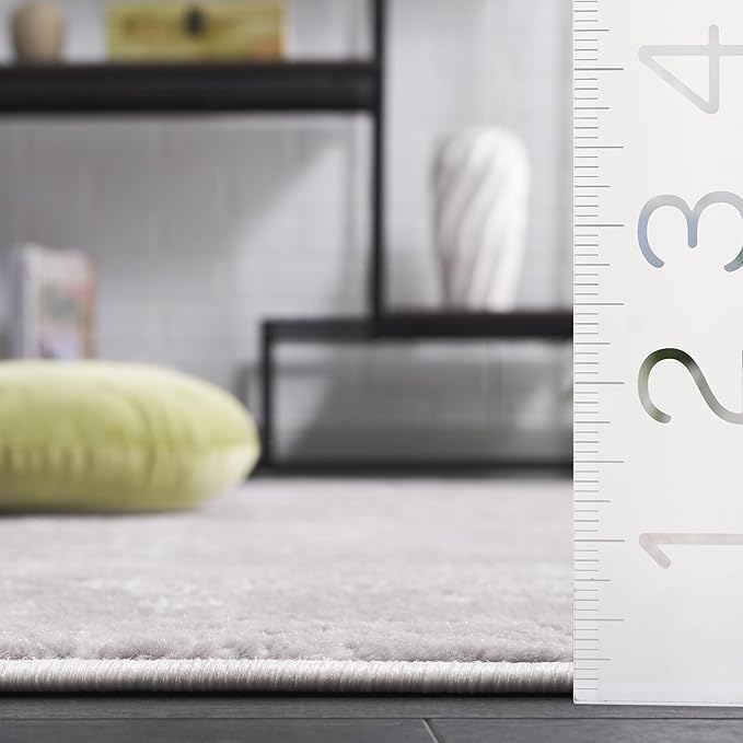 SAFAVIEH Amelia Collection Area Rug - 7' Round, Ivory & Stone Grey, Modern Abstract Design, Non-Shedding & Easy Care, Ideal for The Entryway, Living Room, Foyer (ALA700E)