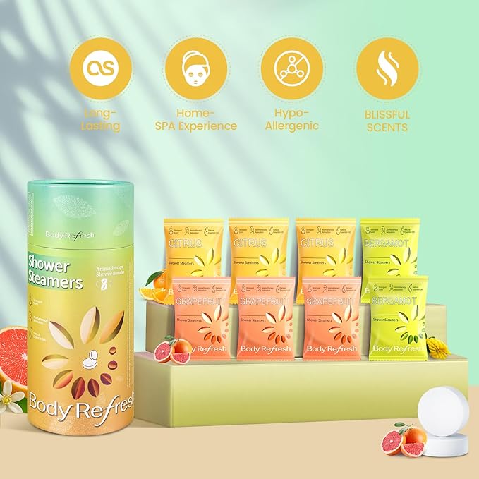 Shower Steamers Aromatherapy 8 Pack - Birthday Gifts for Women, Valentines Day Gifts for Her Mom Wife, Shower Bombs for Stress Relief, Home Spa Self Care, Easter Basket Essentials