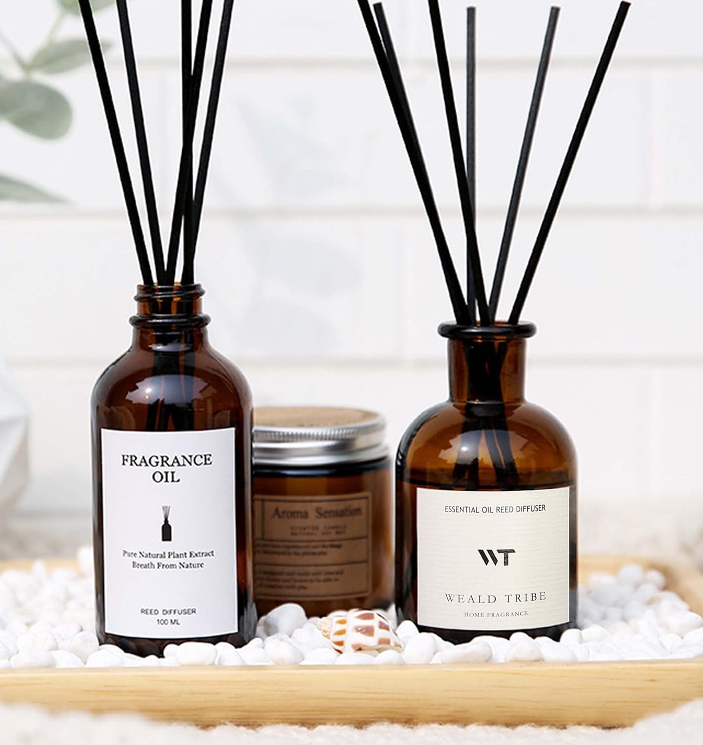 Eucalyptus & Lavender Reed Diffuser – Dried Flower Decor, 60-Day Fragrance