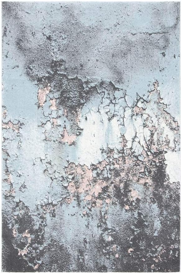 SAFAVIEH Glacier Collection Accent Rug - 2'7" x 5', Blue & Pink, Modern Abstract Design, Non-Shedding & Easy Care, Ideal for High Traffic Areas in Entryway, Living Room, Bedroom (GLA125L)
