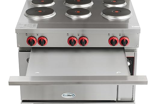 KoolMore 36 in. Commercial Electric Range with 6 Burners and 1 Standard Electric Oven in Stainless Steel - 208V 3-Phase, CSA Listed (KM-CR36-E)