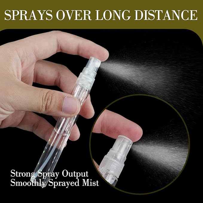 500 Pcs 10ml Mini Spray Bottles Portable Perfume Refillable Dispenser Container Clear Glass Perfume Sprayer for Cleaning Essential Oils Pocket Travel