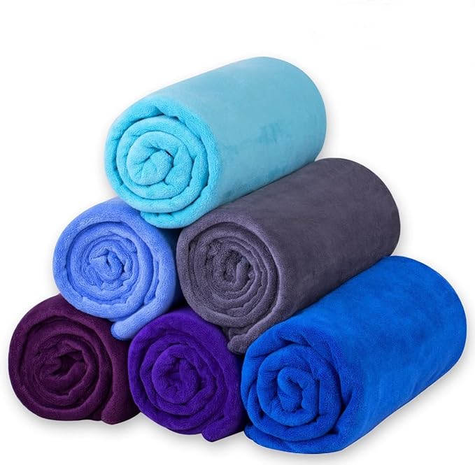 Bath Towel, Microfiber Bath Towels Set 4 Pack (30" x 60") - Large Size, Extra Absorbent, Quick Drying, Multipurpose Use as Bath Fitness Towel, Sports Towels, Yoga Towel, Aquamarine