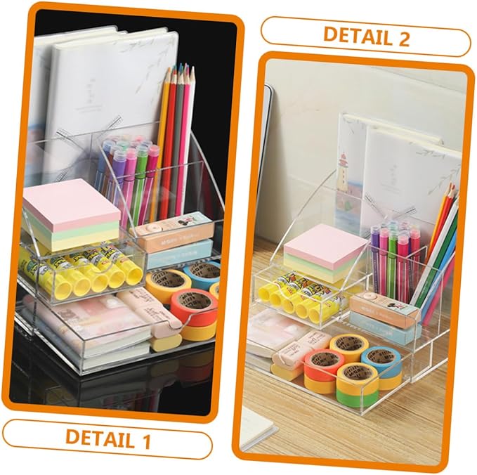 Stationery Desk Organizer Small Object Organizer Acrylic Desk Supplies Storage Box Drawer