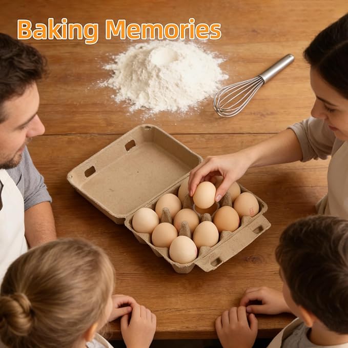 30 Pack Egg Cartons 3x4 Style,12 Egg Carton,Sturdy Paper Pulp Egg Cartons for Chicken Eggs, Reusable Biodegradable Egg Holders for Farm Fresh Eggs, Refrigerator Storage, Farmers Market, Home Use