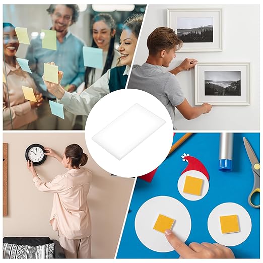 uxcell 100Pcs Double Sided Adhesive Pads, 1.38" x 0.98" Clear Removable Heavy Duty Mounting Tape Picture Hanging Sticky Adhesive Pad for Wall, Poster Picture, DIY Craft