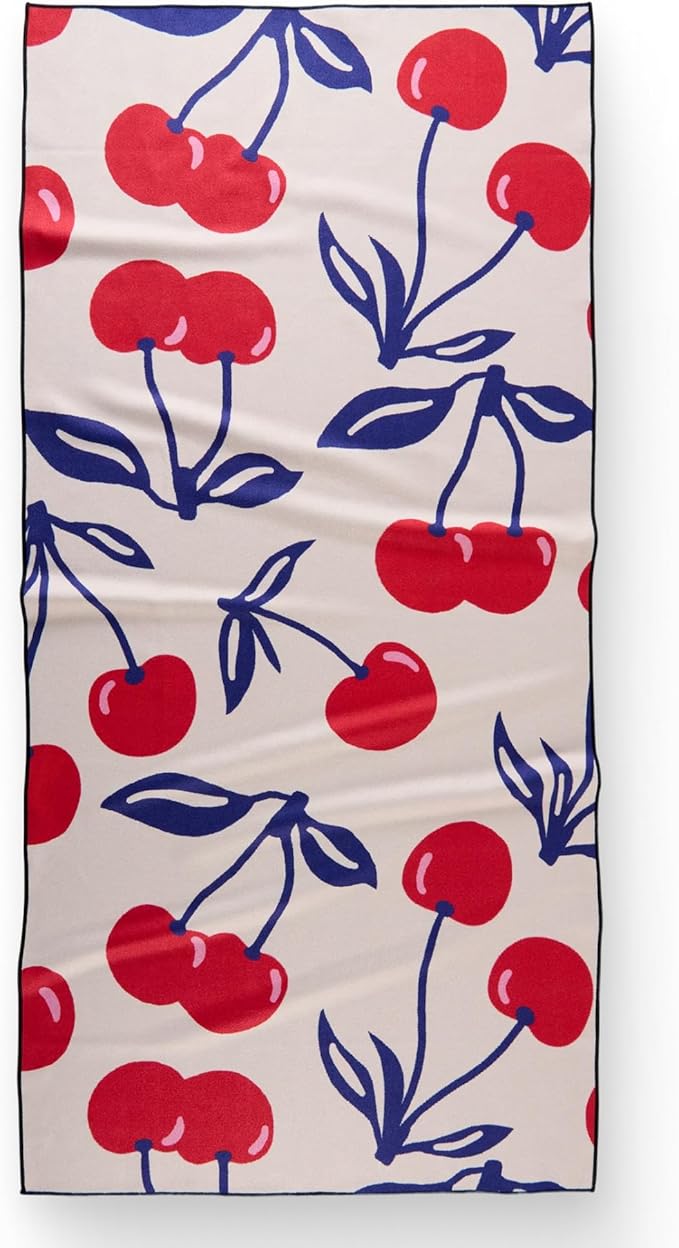 Micro-Loop Beach Towel – Spring & Summer Collection – Quick-Dry, Sand-Resistant, Ultra-Absorbent Compact Towel for Beach & Travel (Cherry Slush)