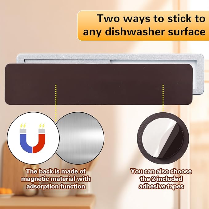 Premium Stainless Steel Dishwasher Magnet Sign - Aluminum Alloy Magnet dishwasher magnet clean dirty Dirty/Clean Dishwasher Indicator (Silver)
