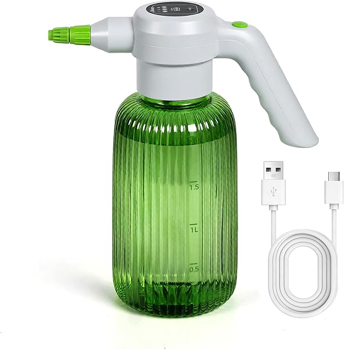 Brass Sprinkler Timer 2 Zone & Diivoo Electric Spray Bottle 2L/0.5 Gallon Bundle