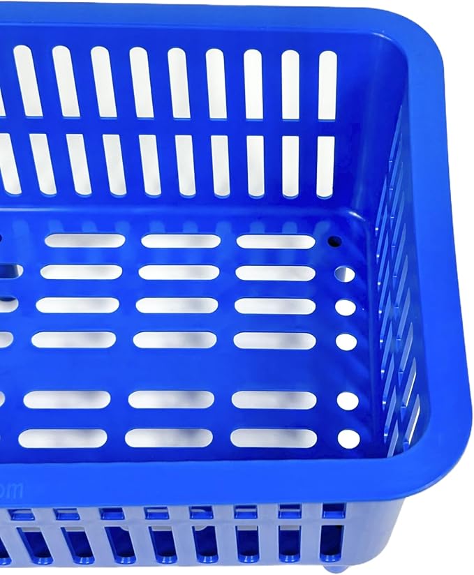 YDB Storage Plastic Drain Basket with Feet for Sorting Live Fresh Shellfish Oyster Abalone Scallop Geoduck Clams Mussels or Garden Harvest 4PCS(Blue)