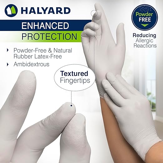 STERLING Nitrile Exam Gloves, Non-Sterile, Powder-Free, 3.8 mil, 9.5 Inches, Gray, Small, 45269 (Box of 100)
