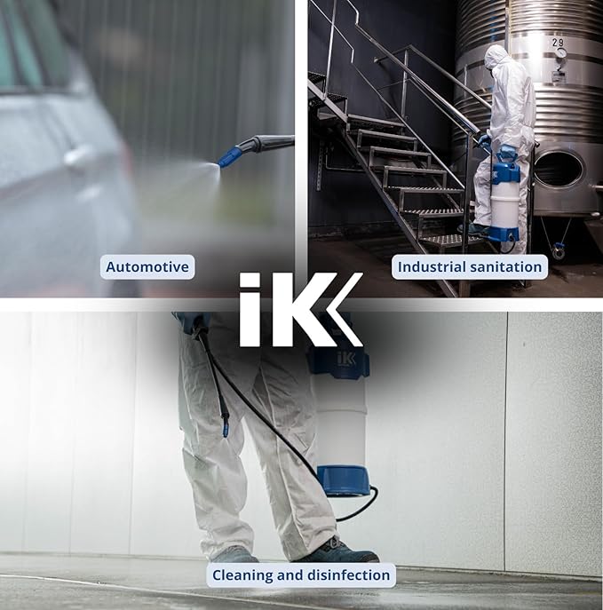 IK ALK Pro 12 – Heavy-Duty Sprayer for Alkalines, Alcohols & Ketones – 2 Gal Pump Sprayer – Adjustable Nozzle, Safety Lock, Shoulder Strap – Ideal for Industrial Cleaning & Disinfection