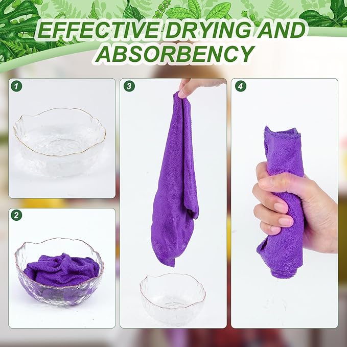 Preboun 300 Pack 12 x 16 Inch Microfiber Cleaning Cloth Bulk Multipurpose Reusable Washable Cleaning Rags Absorbent Towels for House, Kitchen, Car, Office, Window(Multicolor)