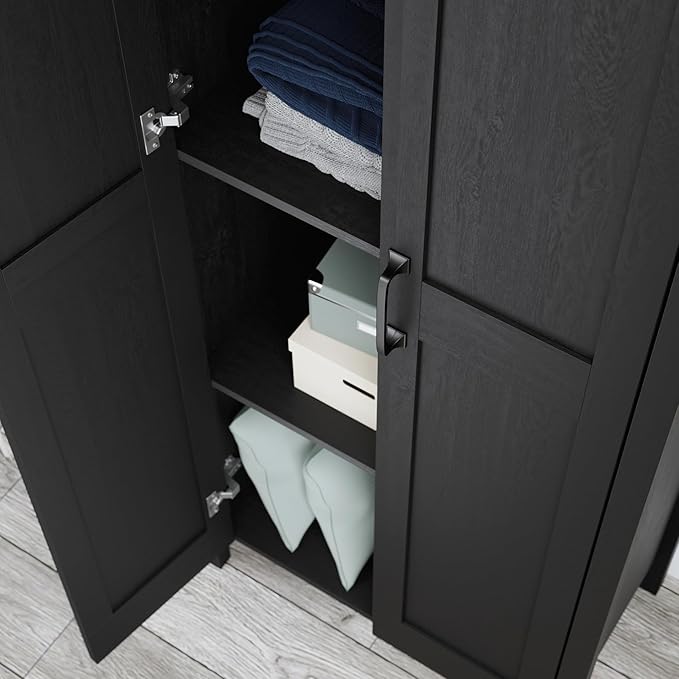 Sauder Select Two-Door Storage Cabinet, Versatile Home Storage Solution, Raven Oak Finish