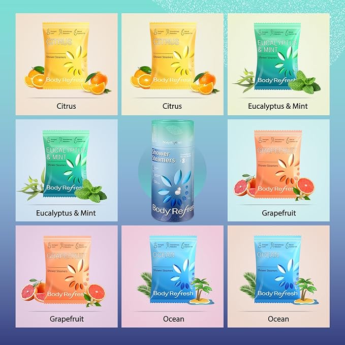 Shower Steamers Aromatherapy 8 Pack, Birthday Gifts for Men, Shower Bombs for Stress Relief Relaxation Self Care, Easter Basket Essentials