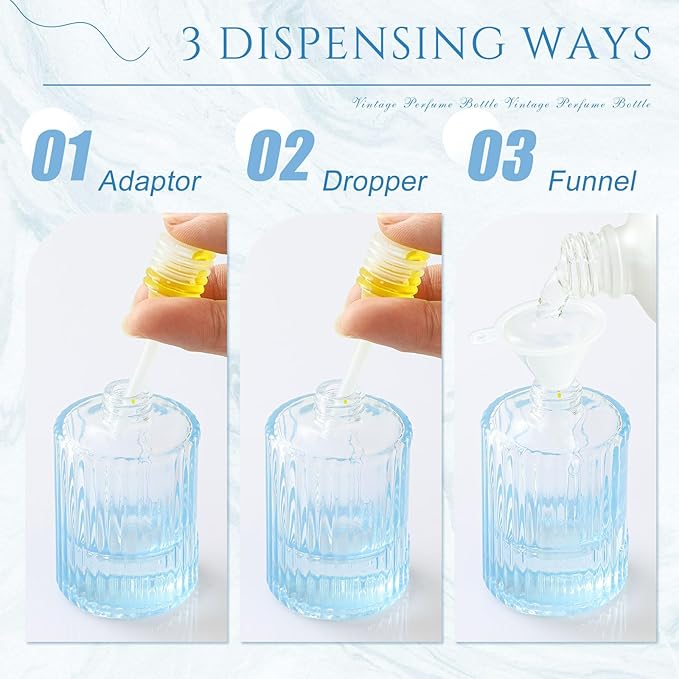 6 Pcs 30/50/100ml Empty Glass Perfume Bottles Bulk Pack for Perfume Makers Refillable Atomizer Cologne Bottles DIY Vintage Fragrance Packaging Glass Bottling Supplies (Assorted Colors,30 ml)
