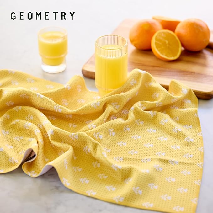 Tea Towels – Spring & Summer Collection – Quick-Dry, Ultra-Absorbent, Reusable Microfiber Kitchen Towels for Drying & Cleaning - Sunbeam - 2 Pack