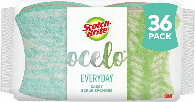 Scotch-Brite ocelo Non-Scratch Scrub Sponge, Assorted Designs, 36 Sponges