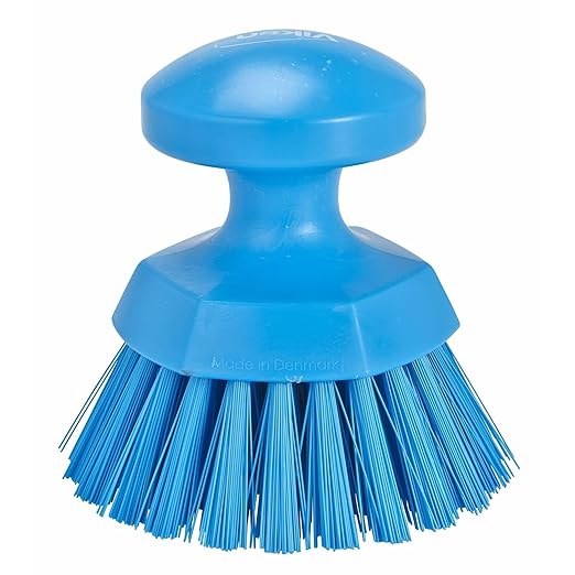 Vikan 38853 Brush,Scrub,Round,Stiff,5",PP/PBT,Blue