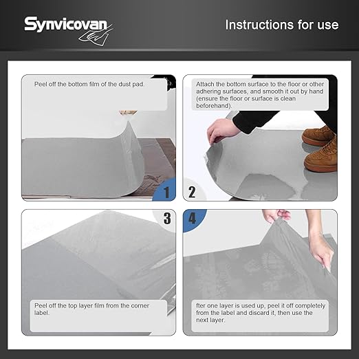 24" x 36" Grey Sticky Mat Tacky Pads Adhesive Floor Mat (5 Packs,150 Sheets,30 Sheets/Pack） for Cleanroom Laboratory Hospital Construction Pets Home and Gymnasium